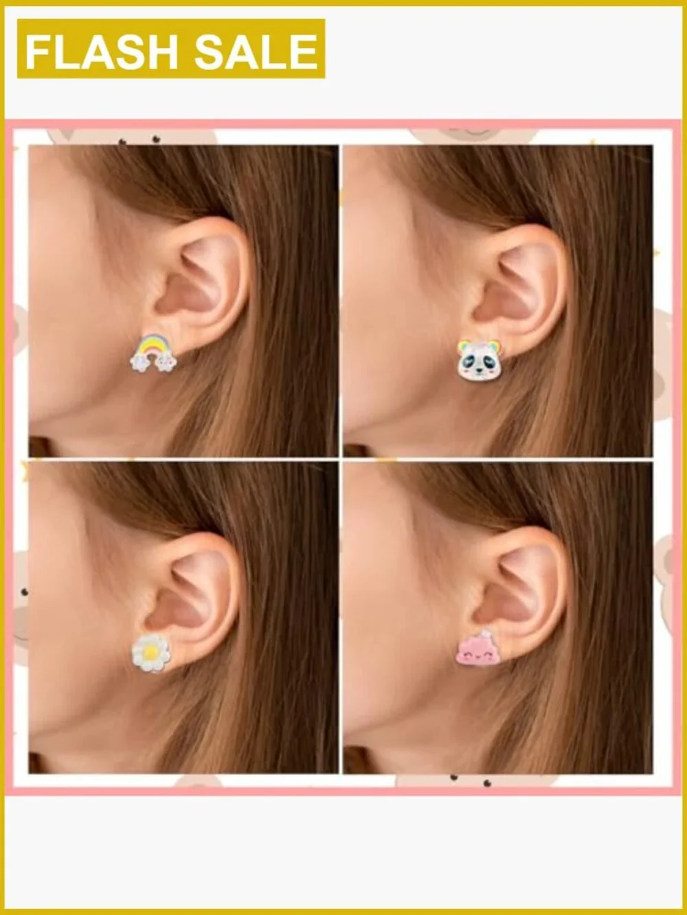 Clip On Earrings for Little Girls Set of 10 Hypoallergenic No Piercing